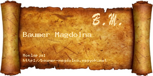 Baumer Magdolna névjegykártya